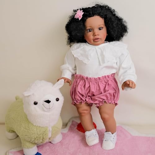 RXDOLL Realistische Wiedergeborene Kleinkind Puppen 66 cm Weiches Tuch Körper Afroamerikanische Lebhafte Neugeborene Wie Echtes Babyspielzeug für Kinder Alter 3+ RXDOLL Realistische Wiedergeborene Kleinkind Puppen 66 cm Weiches Tuch Körper Afroamerikanische Lebhafte Neugeborene Wie Echtes Babyspielzeug für Kinder Alter 3+ von RXDOLL