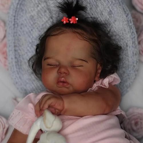 RXDOLL Realistische afrikanische Reborn Tollder-Puppe, 61 cm, schwarz, Reborn-Baby-Mädchen mit weichem Stoffkörper, lebensechte Neugeborenen-Puppe, die aus echtem Silikon aussieht, für Kinder ab 3 RXDOLL Realistische afrikanische Reborn Tollder-Puppe, 61 cm, schwarz, Reborn-Baby-Mädchen mit weichem Stoffkörper, lebensechte Neugeborenen-Puppe, die aus echtem Silikon aussieht, für Kinder ab 3 von RXDOLL