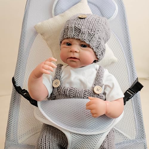 RXDOLL Reborn Baby Dolls Boy Cute Soft Body Baby Doll 17 Inch Realistic Newborn Dolls Poseable Life Like Reborn Doll with Feeding Accessories for Kids 3+ or Collectors von RXDOLL