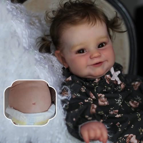RXDOLL Reborn Baby Ganzkörper Silikon Mädchen Puppe 20 Zoll Realistische Babypuppen, die wie echtes Baby aussehen Silikon Süße Reborn Puppen Lebensechte Neugeborene Puppe Wurzelhaar von RXDOLL