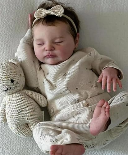 RXDOLL Reborn Baby Puppen Realistische Silikon Ganzkörper Vinyl 20 Zoll Lebensechte Puppe Sleeping Girl 3D Haut Waschbare Real Life Spielzeug für Neugeborenes Baby RXDOLL Reborn Baby Puppen Realistische Silikon Ganzkörper Vinyl 20 Zoll Lebensechte Puppe Sleeping Girl 3D Haut Waschbare Real Life Spielzeug für Neugeborenes Baby von RXDOLL