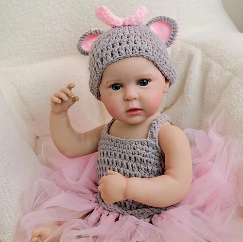 RXDOLL Reborn Baby Puppen Silikon Körper Vinyl 20 Zoll Neugeborenes Baby Puppe Mädchen anatomisch korrekt Echte lebendige Babys wasserdicht mit Fütterung Spielzeug Geschenke von RXDOLL
