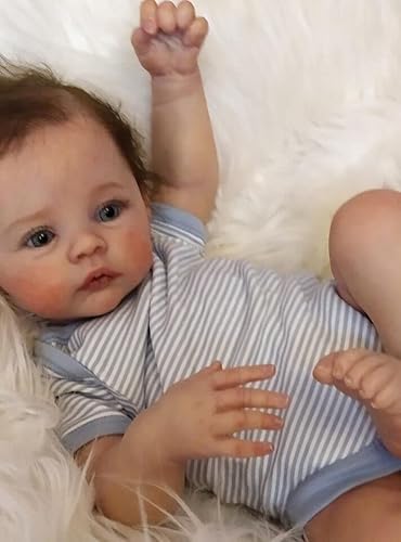 RXDOLL Reborn Baby Puppen Silikon Voll Vinyl Körper Junge 19 Zoll Realistische Neugeborene Baby Puppe Real Life Baby Puppe Anatomisch Korrekte Jungen Waschbar für Kinder Alter 3+ von RXDOLL
