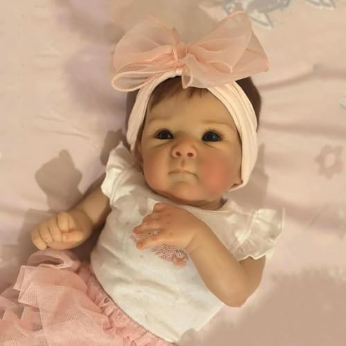 RXDOLL Reborn Baby Puppen Vollsilikon Ganzkörper Mädchen 45CM Realistische Babypuppen Echte Leben Neugeborenes Baby Puppe Poseable waschbar Geschenke für Kinder oder Sammler von RXDOLL