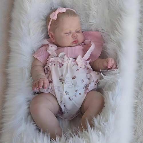 RXDOLL Reborn Babypuppe, 60 cm, große Größe, mollige Neugeborene, Silikon, Vinyl, Babypuppe, weicher Stoffkörper, lebensechte geschlossene Augen, bemalte Haare, Kleinkindpuppe für Kinder, Geschenk RXDOLL Reborn Babypuppe, 60 cm, große Größe, mollige Neugeborene, Silikon, Vinyl, Babypuppe, weicher Stoffkörper, lebensechte geschlossene Augen, bemalte Haare, Kleinkindpuppe für Kinder, Geschenk von RXDOLL