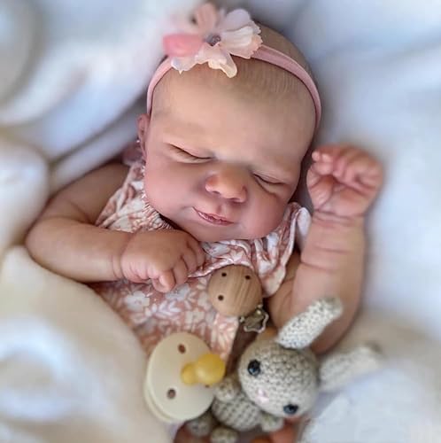 RXDOLL Reborn-Babypuppe, Mädchen, realistische Neugeborenen-Puppe, weiches Tuch, Körpergewichtete Babypuppen, die aus echtem Silikon aussehen, schlafende Mädchen für Kinder ab 3 Jahren oder Sammler RXDOLL Reborn-Babypuppe, Mädchen, realistische Neugeborenen-Puppe, weiches Tuch, Körpergewichtete Babypuppen, die aus echtem Silikon aussehen, schlafende Mädchen für Kinder ab 3 Jahren oder Sammler von RXDOLL