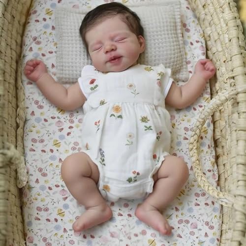 RXDOLL Reborn Babypuppe, Silikon, Ganzkörper-Vinyl, anatomisch korrekt, waschbar, handgefertigt, realistisch, lebensecht, für Neugeborene, Spielzeug für Kinder ab 3 Jahren, 45 cm von RXDOLL