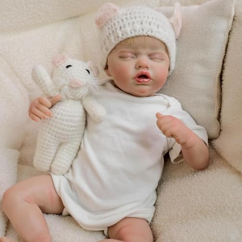 RXDOLL Reborn Babypuppe, weicher Stoffkörper, 48,3 cm, realistisch, lebensecht, Mund offen, schlafend, Babypuppe, Neugeborene, Babys, Vinyl, handgefertigt, Kleinkindpuppe, Spielzeug, Geschenke für RXDOLL Reborn Babypuppe, weicher Stoffkörper, 48,3 cm, realistisch, lebensecht, Mund offen, schlafend, Babypuppe, Neugeborene, Babys, Vinyl, handgefertigt, Kleinkindpuppe, Spielzeug, Geschenke für von RXDOLL