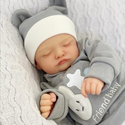 RXDOLL Reborn Babypuppe, weicher Stoffkörper, 50,8 cm, realistisch, anatomisch korrekt, lebensecht aussehend, schlafender Junge, Neugeborenenen-Puppe, Geschenke für Kinder ab 3 Jahren von RXDOLL