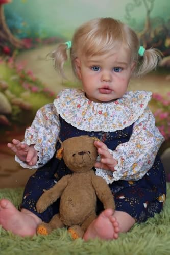 RXDOLL Reborn Babypuppe Realistischer weicher Tuchkörper 60 cm Kleinkind Puppe Gewichte Neugeborene Puppen, die wirkliche lebhafte Babypuppe Blonde Haarspielzeug für Kinder Aussehen RXDOLL Reborn Babypuppe Realistischer weicher Tuchkörper 60 cm Kleinkind Puppe Gewichte Neugeborene Puppen, die wirkliche lebhafte Babypuppe Blonde Haarspielzeug für Kinder Aussehen von RXDOLL