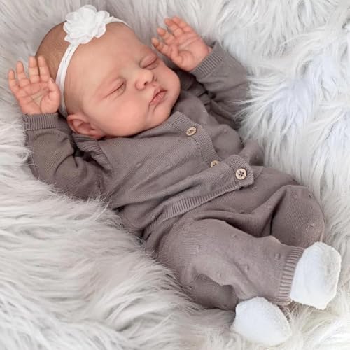 RXDOLL Reborn Babypuppen, 45,7 cm, realistische, lebensechte schlafende Babypuppe, weicher Stoffkörper, echtes Leben, Neugeborene, Vinyl, handgefertigt, Kleinkindpuppe, Spielzeug, Geschenke für Kinder RXDOLL Reborn Babypuppen, 45,7 cm, realistische, lebensechte schlafende Babypuppe, weicher Stoffkörper, echtes Leben, Neugeborene, Vinyl, handgefertigt, Kleinkindpuppe, Spielzeug, Geschenke für Kinder von RXDOLL