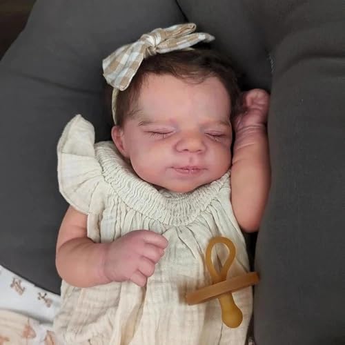RXDOLL Reborn Babypuppen, 45,7 cm, realistische Babypuppe, Augen, geschlossen, lebensecht wie Reborn-Puppen, die aus echtem weichem Silikon aussehen, Baby-Tuchkörper, handgefertigte Puppe RXDOLL Reborn Babypuppen, 45,7 cm, realistische Babypuppe, Augen, geschlossen, lebensecht wie Reborn-Puppen, die aus echtem weichem Silikon aussehen, Baby-Tuchkörper, handgefertigte Puppe von RXDOLL