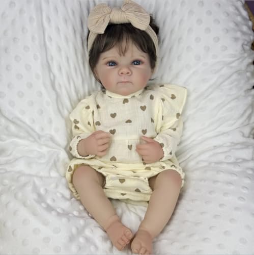 RXDOLL Reborn Babypuppen, 45,7 cm, realistische Babypuppen, weicher Stoffkörper mit handverwurzeltem Haar, beweglich, lebensechte Neugeborene, die echte handgefertigte Geschenke für Kinder ab 3 Jahren von RXDOLL