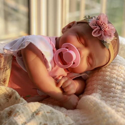 RXDOLL Reborn Babypuppen, Silikon, Ganzkörper-Puppe, 50,8 cm, schlafendes Mädchen, realistische Neugeborenenen-Puppe, die echt lebensecht aussieht, Vinyl, waschbar, Spielzeug für Kinder RXDOLL Reborn Babypuppen, Silikon, Ganzkörper-Puppe, 50,8 cm, schlafendes Mädchen, realistische Neugeborenenen-Puppe, die echt lebensecht aussieht, Vinyl, waschbar, Spielzeug für Kinder von RXDOLL