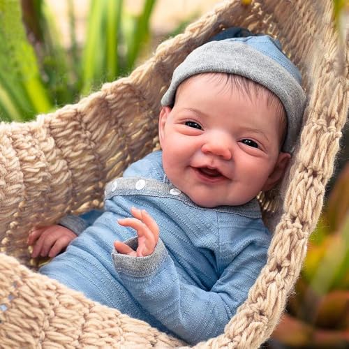 RXDOLL Reborn Babypuppen, lächelnder Junge, 50,8 cm, realistische Babypuppen, die echt aussehen, Reborn Bebe Puppe, weiches Tuch, Körpergewichtet, handgefertigtes Spielzeug für Kinder ab 3 Jahren RXDOLL Reborn Babypuppen, lächelnder Junge, 50,8 cm, realistische Babypuppen, die echt aussehen, Reborn Bebe Puppe, weiches Tuch, Körpergewichtet, handgefertigtes Spielzeug für Kinder ab 3 Jahren von RXDOLL