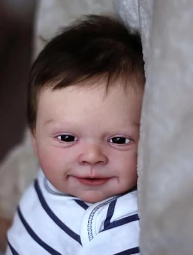 RXDOLL Reborn Babypuppen, realistisch, 45,7 cm, weicher Stoffkörper, lächelnd, handgefertigt, für Neugeborene, echte lebensechte Babys, braunes Haar, Spielzeug, Geschenke für Kinder ab 3 Jahren RXDOLL Reborn Babypuppen, realistisch, 45,7 cm, weicher Stoffkörper, lächelnd, handgefertigt, für Neugeborene, echte lebensechte Babys, braunes Haar, Spielzeug, Geschenke für Kinder ab 3 Jahren von RXDOLL