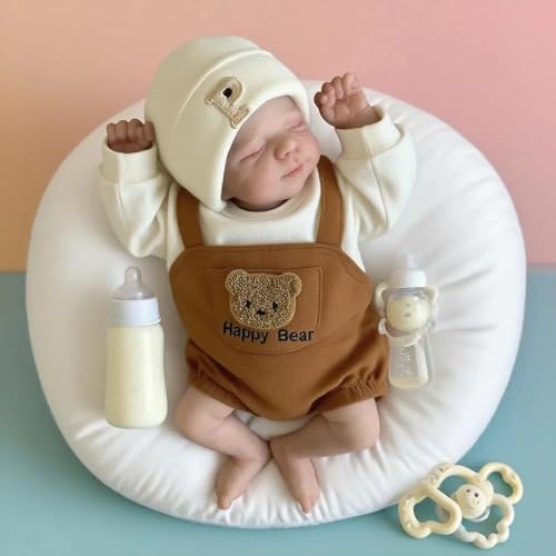 RXDOLL Reborn Babypuppen 45,7 cm lebensechte realistische Babypuppe, schlafende Neugeborenen-Puppen, die aus echtem weichem Silikon-Baby-Stoffkörper mit niedlichem Outfit und Zubehör für Kinder ab 3 RXDOLL Reborn Babypuppen 45,7 cm lebensechte realistische Babypuppe, schlafende Neugeborenen-Puppen, die aus echtem weichem Silikon-Baby-Stoffkörper mit niedlichem Outfit und Zubehör für Kinder ab 3 von RXDOLL