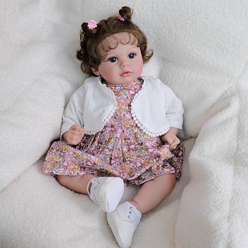 RXDOLL Reborn Babypuppen Blaue Augen 50.8 cm Realistische Neugeborene Puppe Mädchen Weicher Körper Lebensechte Babypuppen Die Echte Silikon Babies Puppe Mit Wurzeltem Lockigem Haar RXDOLL Reborn Babypuppen Blaue Augen 50.8 cm Realistische Neugeborene Puppe Mädchen Weicher Körper Lebensechte Babypuppen Die Echte Silikon Babies Puppe Mit Wurzeltem Lockigem Haar von RXDOLL