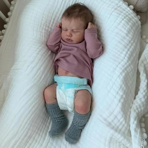 RXDOLL Reborn Babypuppen Ganzkörper Silikon Mädchen 20 Zoll Realistisch Anatomisch Korrekt Reborn Babys Waschbar Lebensechte Neugeborene Kleinkind Puppen mit Wurzelhaar Kinder Geschenk von RXDOLL