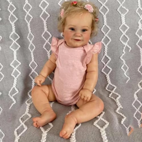 RXDOLL Reborn Babypuppen Mädchen Blondes Haar 24 Zoll Realistische Reborn Kleinkind Babypuppen, die echt aussehen Silikon Babys lächelnd Kleinkind Mädchen mit Stoffkörper für Kinder ab 3 Jahren RXDOLL Reborn Babypuppen Mädchen Blondes Haar 24 Zoll Realistische Reborn Kleinkind Babypuppen, die echt aussehen Silikon Babys lächelnd Kleinkind Mädchen mit Stoffkörper für Kinder ab 3 Jahren von RXDOLL