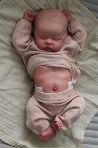 RXDOLL Reborn Babypuppen Realistische 48.3 cm Anatomisch Korrekt Silikon Ganzkörper Vinyl Schlafen Handgemachte Real Life Neugeborene Babys Mädchen Wasserdicht Spielzeug Geschenke von RXDOLL