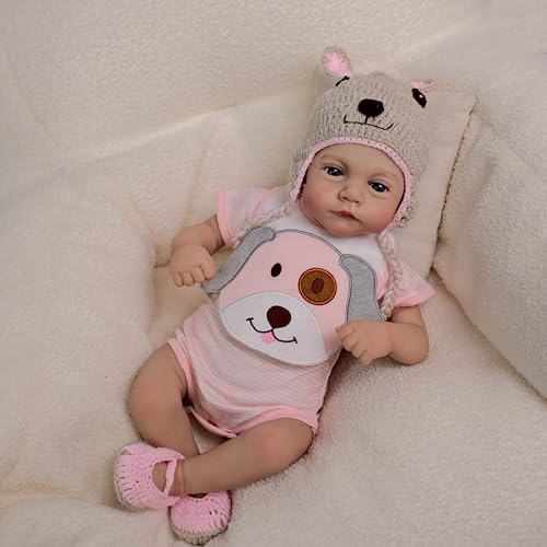 RXDOLL Reborn Babypuppen Realistische Babypuppe mit weichem Stoffkörper, die echt lebensecht aussehen Neugeborene Frühchen Babypuppen 45,7 cm offene Augen, weiches Babyspielzeug für Kinder von RXDOLL