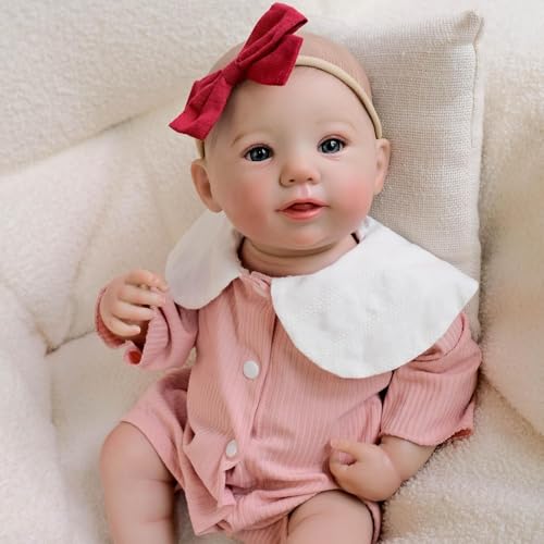 RXDOLL Reborn Babypuppen Realistisches Mädchen 48 cm Silikon Körper Vinyl Anatomisch korrekt Lächelnd Echtes Leben Babypuppen Neugeborenes Spielzeug Geschenke für Kinder 3+ RXDOLL Reborn Babypuppen Realistisches Mädchen 48 cm Silikon Körper Vinyl Anatomisch korrekt Lächelnd Echtes Leben Babypuppen Neugeborenes Spielzeug Geschenke für Kinder 3+ von RXDOLL