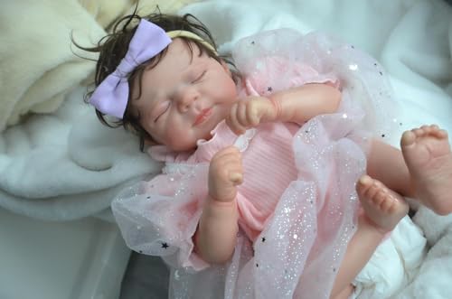 RXDOLL Reborn Babypuppen Realistisches Silikon Vollkörper Vinyl 48 cm Anatomisch korrektes Mädchen waschbar lebensähnliche Babypuppen Neugeborene schlafende Puppenspielzeug für Kinder RXDOLL Reborn Babypuppen Realistisches Silikon Vollkörper Vinyl 48 cm Anatomisch korrektes Mädchen waschbar lebensähnliche Babypuppen Neugeborene schlafende Puppenspielzeug für Kinder von RXDOLL