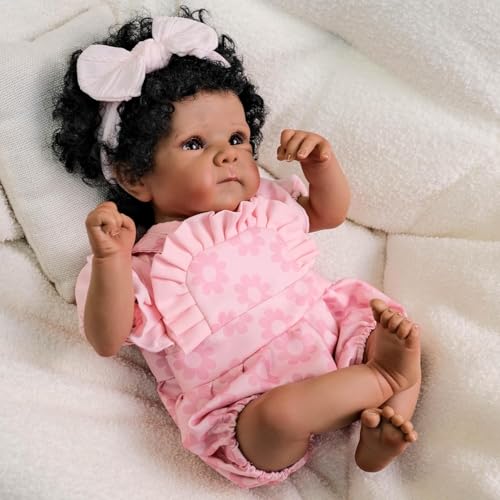 RXDOLL Reborn Babypuppen Schwarz Realistische Afroamerikanische Babypuppe mit weichem Tuch Körper Leben wie gewichtete Neugeborene Puppe Handgemachtes Spielzeug Kinder Geburtstagsgeschenke Alter 3+ RXDOLL Reborn Babypuppen Schwarz Realistische Afroamerikanische Babypuppe mit weichem Tuch Körper Leben wie gewichtete Neugeborene Puppe Handgemachtes Spielzeug Kinder Geburtstagsgeschenke Alter 3+ von RXDOLL