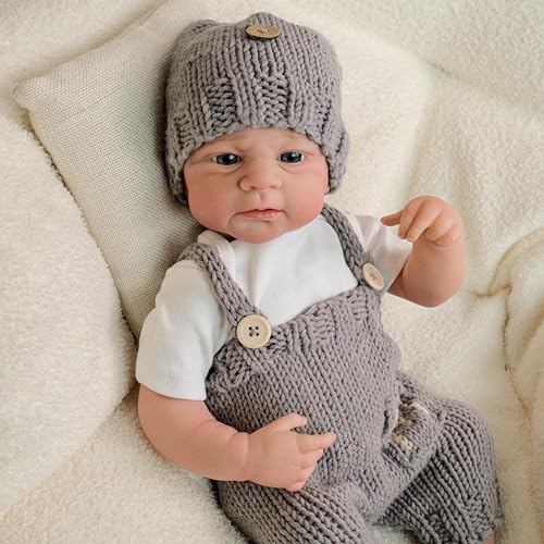 RXDOLL Reborn Babypuppen Silikon Ganzkörper 17 Zoll Lebensechte Baby Mädchen Puppe Wasserdicht Realistische Neugeborene Babys Puppen, die echt Leben aussehen wie Silikon Babies Puppe Geschenke von RXDOLL