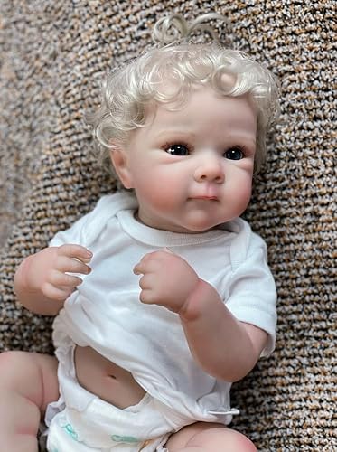 RXDOLL Reborn Babypuppen Silikon Ganzkörper 45,7 cm Lebensechte Realistische Neugeborene Babypuppe Anatomisch Korrekt Vinyl Mädchen Blond Gewichtet Real Looking Bebe Kleinkind Kinder Geschenke von RXDOLL
