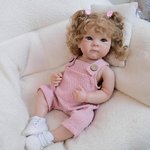 RXDOLL Reborn Babypuppen Silikon Ganzkörper 45,7 cm Vinyl Handgemachte lebensechte Neugeborene Kleinkind Puppen Mädchen wie ein lebensechtes Baby Real Life Babypuppe mit Haaren für Kinder ab 3 Jahren von RXDOLL