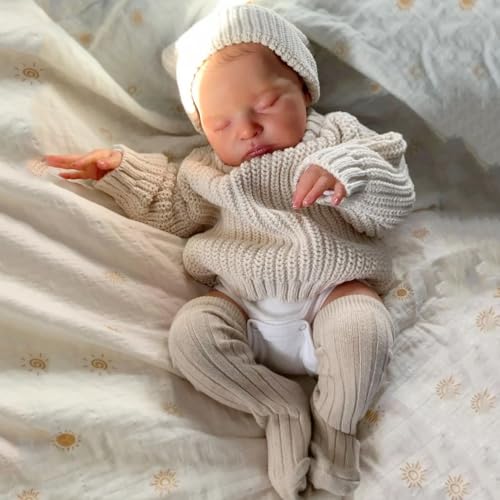 RXDOLL Reborn Babypuppen Silikon Ganzkörper 50,8 cm lebensecht schlafendes Mädchen realistische Neugeborene Babypuppe, die realistisch aussieht, anatomisch korrekt, wasserdichtes Spielzeug für Kinder RXDOLL Reborn Babypuppen Silikon Ganzkörper 50,8 cm lebensecht schlafendes Mädchen realistische Neugeborene Babypuppe, die realistisch aussieht, anatomisch korrekt, wasserdichtes Spielzeug für Kinder von RXDOLL
