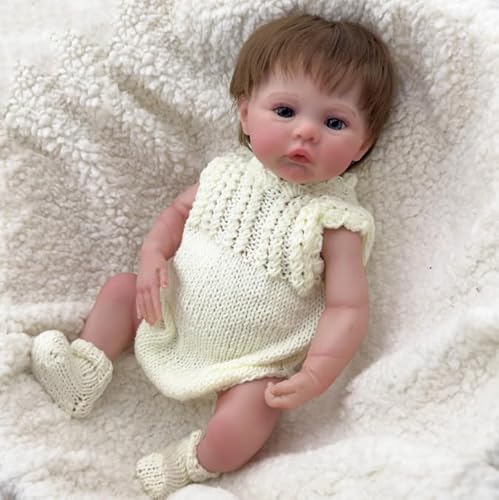 RXDOLL Reborn Babypuppen Silikon Ganzkörper Mädchen 18 Zoll Realistische Neugeborene Puppe Wasserdicht Lebensechte Babypuppen, die Echt Silikon Babys Säuglingspuppe für Kinder ab 3 Jahren von RXDOLL