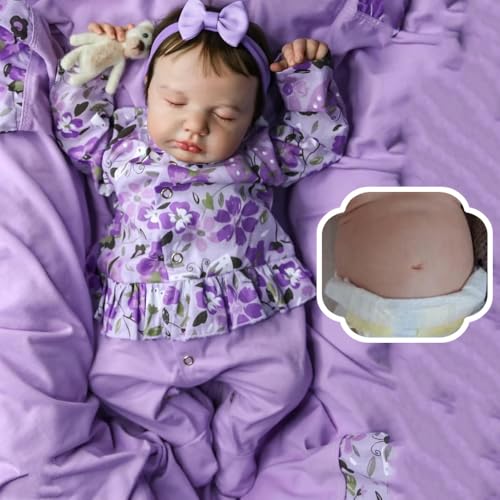 RXDOLL Reborn Babypuppen Silikon Ganzkörper Mädchen 20 Zoll Waschbar Realistische Neugeborene Puppe Real Life Looking Baby Dolls Die Echte Babys Säugling Puppe Mit Haaren von RXDOLL