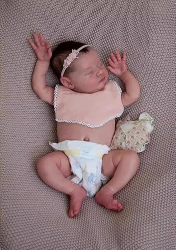 RXDOLL Reborn Babypuppen Silikon Ganzkörper Mädchen 50.8 cm Realistische Babypuppen, die echt aussehen Schlafende Babies Puppe Waschbare Lebensechte Neugeborene Puppe für Alter 3+ oder Sammler von RXDOLL