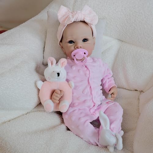 RXDOLL Reborn Babypuppen Silikon Ganzkörper Vinyl Bettie 45,7 cm lebensechte realistische Babypuppe, die echt aussehen handgefertigte Neugeborene Babys mit Spielzeugzubehör für Kinder ab 3 Jahren von RXDOLL