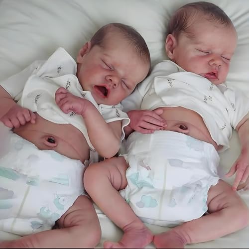 RXDOLL Reborn Babypuppen Silikon Ganzkörper Vinyl Zwillinge Mädchen 18 Zoll Real Life Babypuppen Realistische Lebensechte Schlafende Neugeborene Babys Weiche Waschbare Puppe Mit Spielzeugzubehör RXDOLL Reborn Babypuppen Silikon Ganzkörper Vinyl Zwillinge Mädchen 18 Zoll Real Life Babypuppen Realistische Lebensechte Schlafende Neugeborene Babys Weiche Waschbare Puppe Mit Spielzeugzubehör von RXDOLL
