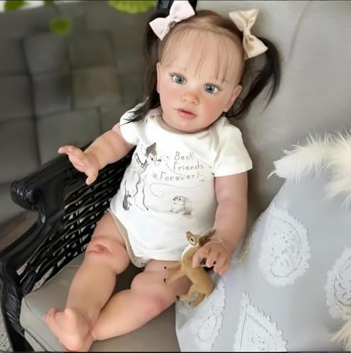 RXDOLL Reborn Kleinkind-Puppe, 66 cm, große Größe, realistische Babypuppe, die echt aussieht, Babypuppe, weiches Tuch, Körper, Silikon, Babys, Reborn-Mädchen mit blauen Augen, für Kinder ab 3 Jahren RXDOLL Reborn Kleinkind-Puppe, 66 cm, große Größe, realistische Babypuppe, die echt aussieht, Babypuppe, weiches Tuch, Körper, Silikon, Babys, Reborn-Mädchen mit blauen Augen, für Kinder ab 3 Jahren von RXDOLL