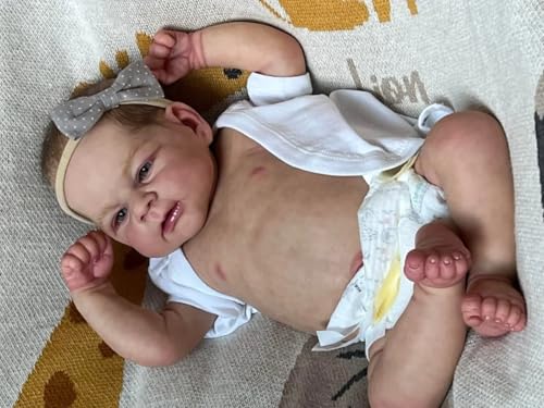 RXDOLL Reborn Puppen Vollsilikon Baby 17 Zoll Realistische Babypuppe Junge Anatomisch Korrekt Lebensechte Babypuppen Weiches Vinyl Ganzkörper Reborn Babys Posable Toys von RXDOLL