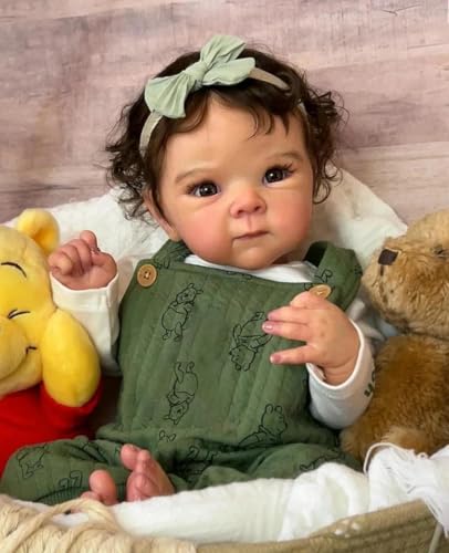 RXDOLL Reborn Realistische Silikon Baby Puppe Mädchen Vinyl Körper 45 cm Anatomisch korrekt Handgefertigte Waschbar, die wirkliche Leben Neugeborene für Kinder Alter 3+ von RXDOLL