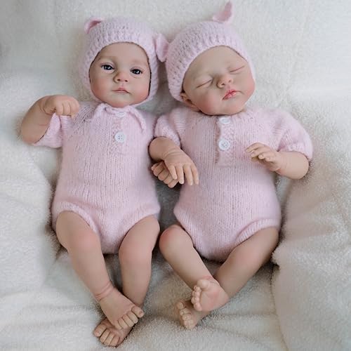 RXDOLL Reborn Twin Puppen 18 Zoll Baby Realistische Weiche Tuch Körper Schlafen Neugeborenes Real Life Puppe mit Fütterungsspielzeug Geschenke für Kinder Alter 3+ RXDOLL Reborn Twin Puppen 18 Zoll Baby Realistische Weiche Tuch Körper Schlafen Neugeborenes Real Life Puppe mit Fütterungsspielzeug Geschenke für Kinder Alter 3+ von RXDOLL