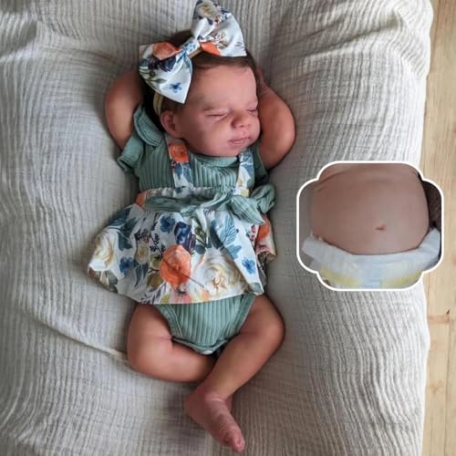 RXDOLL Schlafende Neugeborene Mädchen 45,7 cm Ganzkörper Silikon Reborn Babypuppen, die echt aussehen Babypuppe, verwurzeltes Haar, realistische Reborn-Puppen für Kinder ab 3 Jahren oder Sammler RXDOLL Schlafende Neugeborene Mädchen 45,7 cm Ganzkörper Silikon Reborn Babypuppen, die echt aussehen Babypuppe, verwurzeltes Haar, realistische Reborn-Puppen für Kinder ab 3 Jahren oder Sammler von RXDOLL