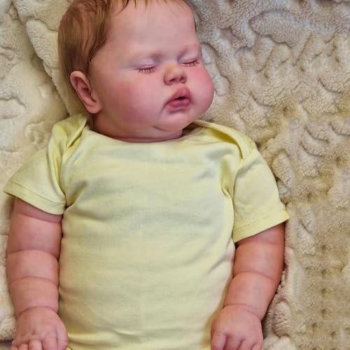 RXDOLL Schlafende Reborn-Babypuppen, weicher Stoffkörper, 61 cm, realistische Reborn-Kleinkind-Puppe, lebensechte Babypuppen, die echt aussehen, gewichtete Babypuppe, Geburtstagsgeschenke für Kinder RXDOLL Schlafende Reborn-Babypuppen, weicher Stoffkörper, 61 cm, realistische Reborn-Kleinkind-Puppe, lebensechte Babypuppen, die echt aussehen, gewichtete Babypuppe, Geburtstagsgeschenke für Kinder von RXDOLL