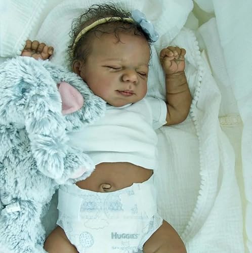 RXDOLL Schwarz Wiedergeborene Babypuppen Mädchen 18 Zoll Silikon Körper Vinyl Anatomisch korrekt Schlafen Afroamerikanische Puppe Echtes Leben Neugeborene Babys Wasserdichtes Spielzeug RXDOLL Schwarz Wiedergeborene Babypuppen Mädchen 18 Zoll Silikon Körper Vinyl Anatomisch korrekt Schlafen Afroamerikanische Puppe Echtes Leben Neugeborene Babys Wasserdichtes Spielzeug von RXDOLL