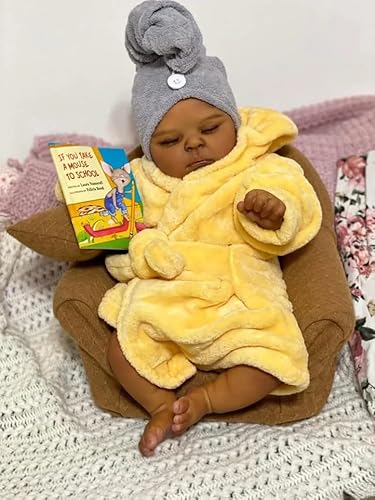 RXDOLL Schwarze Reborn Babypuppen Silikon Ganzkörper Mädchen 20 Zoll Afroamerikanische Neugeborene Puppe Wasserdicht Realistische Babypuppen, die Echt Silikon Babies Biracial aussehen RXDOLL Schwarze Reborn Babypuppen Silikon Ganzkörper Mädchen 20 Zoll Afroamerikanische Neugeborene Puppe Wasserdicht Realistische Babypuppen, die Echt Silikon Babies Biracial aussehen von RXDOLL