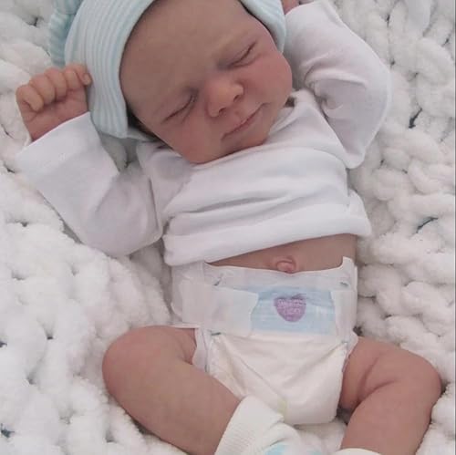 RXDOLL Sleeping Reborn Babypuppen Silikon Ganzkörper 18 Zoll Realistische Baby Junge Puppe Anatomisch Korrekt Reborn Puppen Reborn Puppen Poseable Body mit Fütterungsspielzeug RXDOLL Sleeping Reborn Babypuppen Silikon Ganzkörper 18 Zoll Realistische Baby Junge Puppe Anatomisch Korrekt Reborn Puppen Reborn Puppen Poseable Body mit Fütterungsspielzeug von RXDOLL