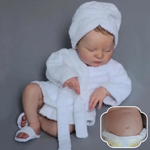 RXDOLL Sleeping Reborn Babypuppen Silikon Ganzkörper 20 Zoll Realistische Neugeborene Mädchen Anatomisch Korrekte Babypuppen, die Echte Silikon Babies Puppe für Mädchen Geschenke RXDOLL Sleeping Reborn Babypuppen Silikon Ganzkörper 20 Zoll Realistische Neugeborene Mädchen Anatomisch Korrekte Babypuppen, die Echte Silikon Babies Puppe für Mädchen Geschenke von RXDOLL