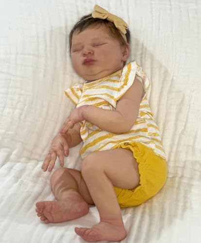 RXDOLL Sleeping Reborn Babypuppen Silikon Ganzkörper Vinyl Mädchen 20 Zoll Anatomisch Korrekt Real Life Babypuppen Lebensechte Neugeborene Babys Puppe Handgemachtes Spielzeug für Kinder Geschenke von RXDOLL