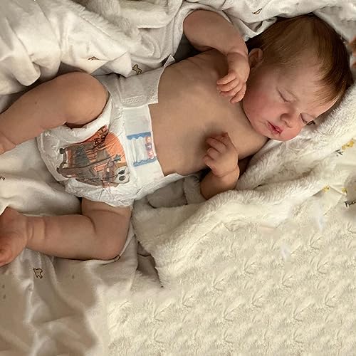 RXDOLL Sweet Sleeping Baby Girl 20 inch Full Body Silicone Vinyl Reborn Baby Dolls Girl Realistic Newborn Baby Dolls Anatomically Correct Real Life Baby Dolls with Toy Accessories von RXDOLL